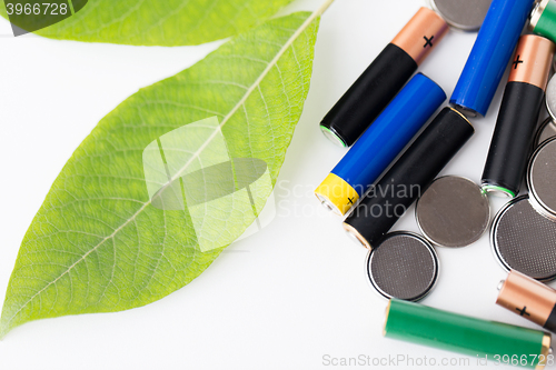 Image of close up of green alkaline batteries