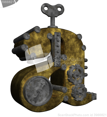 Image of steampunk letter a on white background - 3d rendering