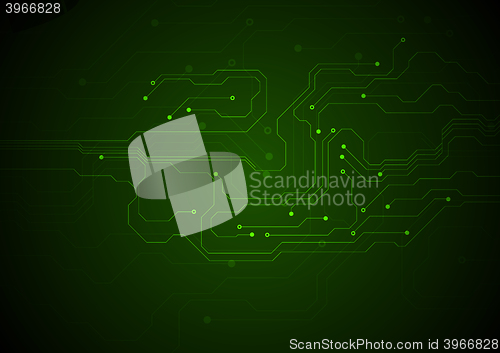 Image of Dark green technology circuit board background