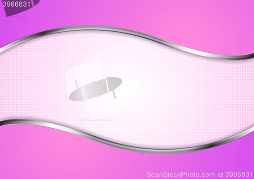 Image of Abstract bright pink background with metal wave