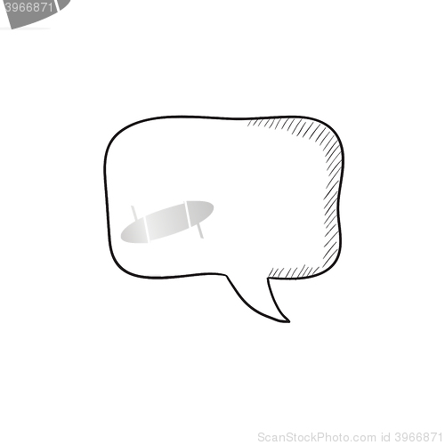 Image of Empty speech square sketch icon.