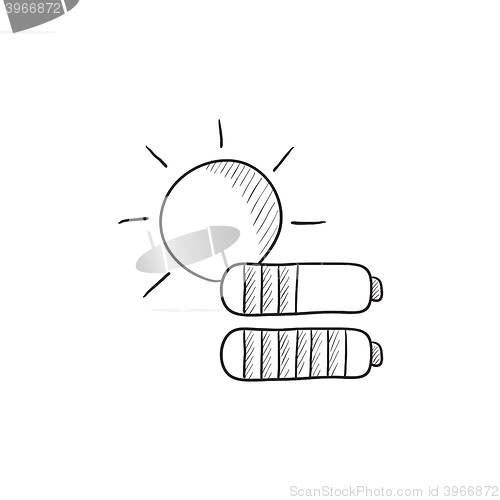 Image of Solar energy sketch icon.