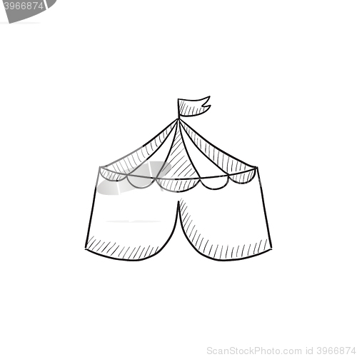 Image of Circus tent sketch icon.