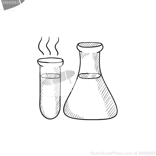 Image of Laboratory equipment sketch icon.