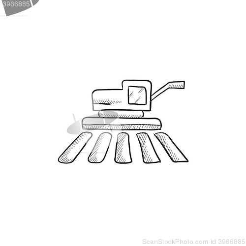 Image of Combine harvester sketch icon.