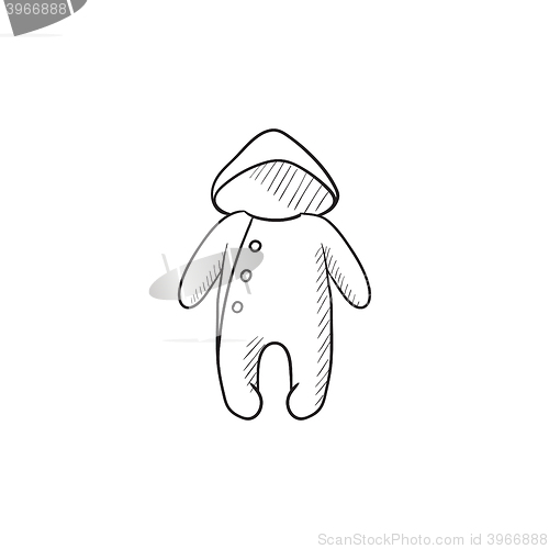 Image of Baby rompers sketch icon.