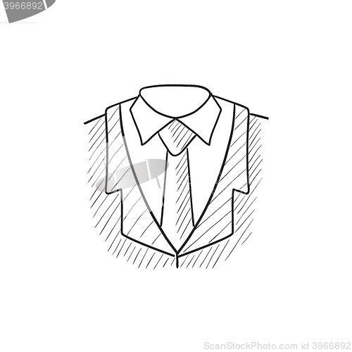 Image of Male suit sketch icon.