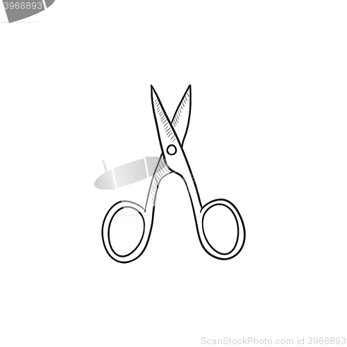 Image of Nail scissors sketch icon.