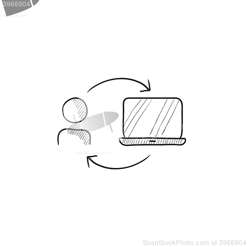 Image of Online education sketch icon.