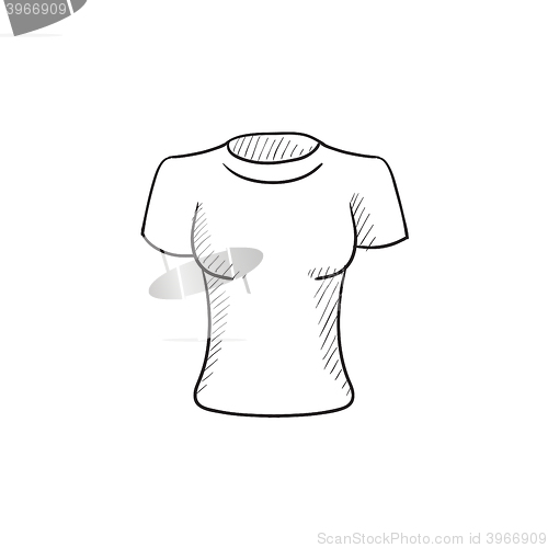 Image of Female t-shirt sketch icon.