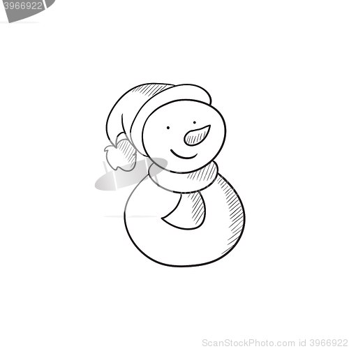Image of Snowman sketch icon.