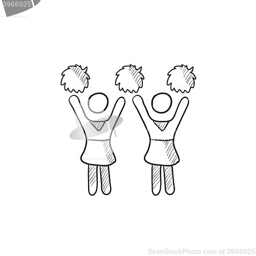 Image of Cheerleaders sketch icon.