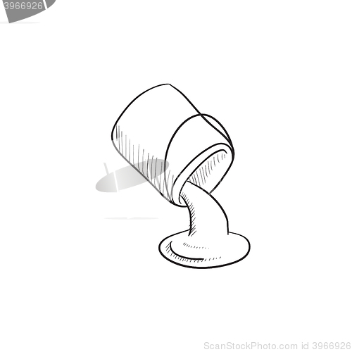 Image of Paint pouring from bucket sketch icon.