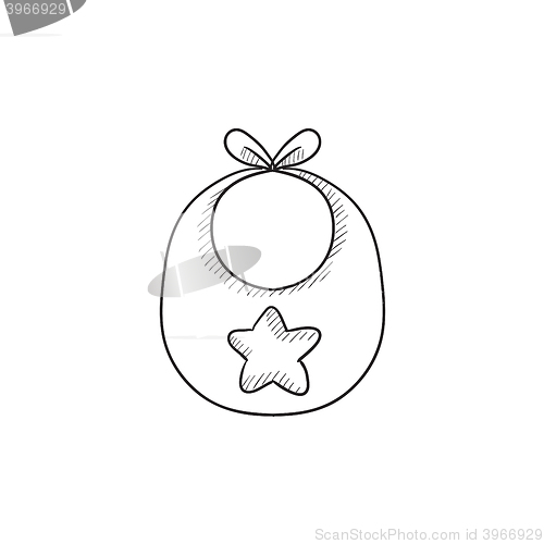 Image of Baby bib sketch icon.