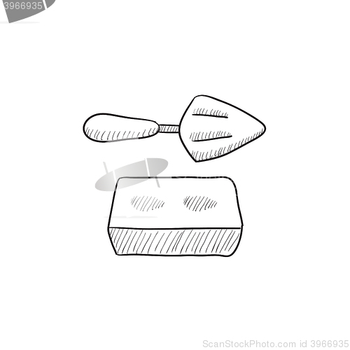 Image of Spatula with brick sketch icon.