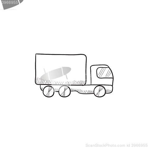 Image of Delivery truck sketch icon.