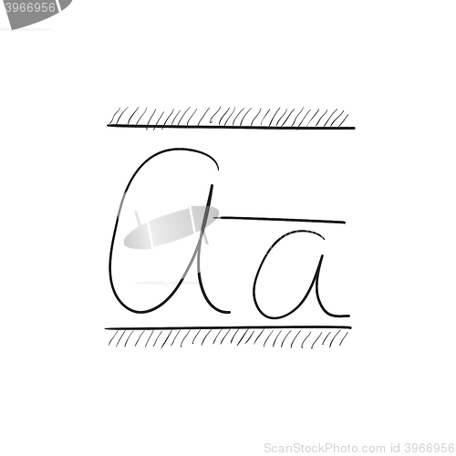 Image of Cursive letter a sketch icon.