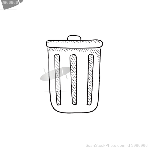 Image of Trash can sketch icon.