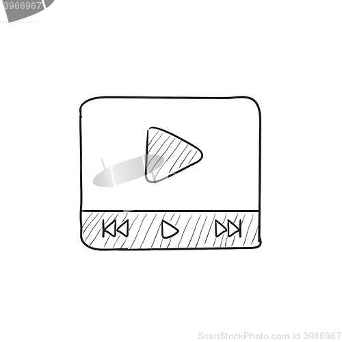 Image of Video player sketch icon.