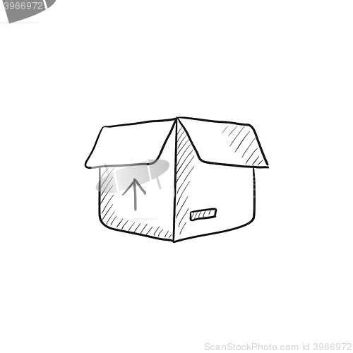 Image of Carton package box sketch icon.