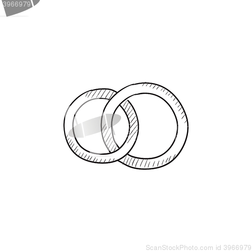 Image of Wedding rings sketch icon.