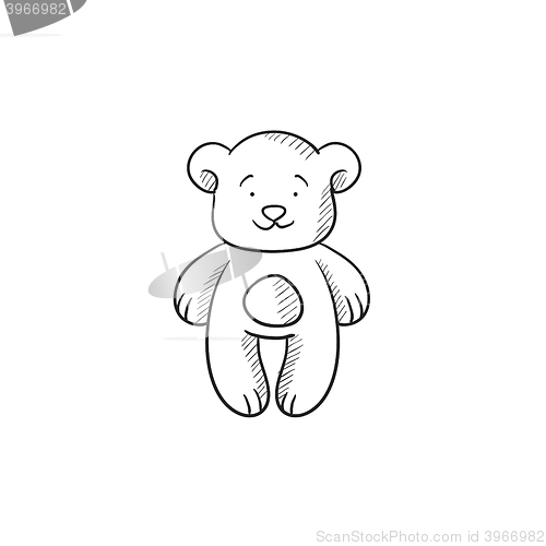 Image of Teddy bear sketch icon.