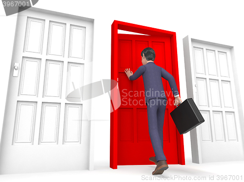 Image of Businessman Office Means Entrepreneur Character And Entrepreneur