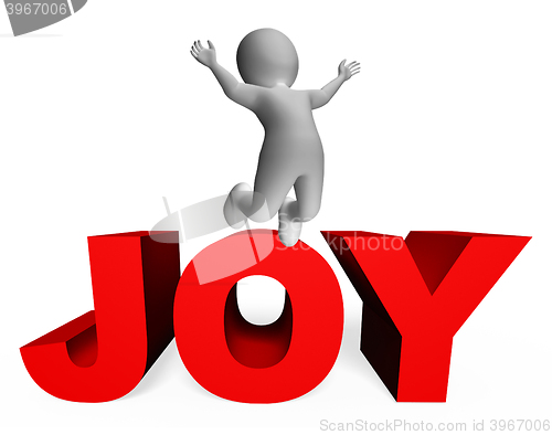 Image of Joy Character Indicates Jubilant 3d Rendering And Joys