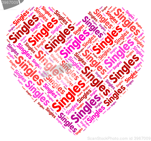 Image of Singles Heart Shows Togetherness Meeting And Relationships