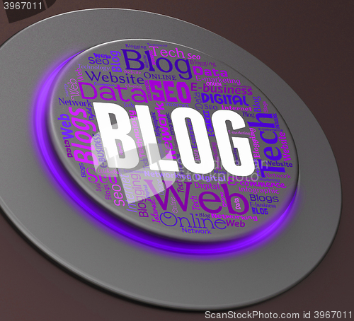 Image of Blog Button Shows Pushbutton Switch And Websites