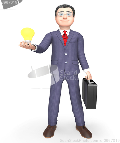 Image of Idea Character Represents Power Source And Business 3d Rendering