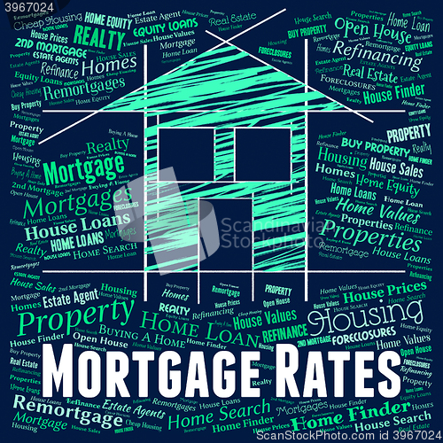 Image of Mortgage Rates Shows Real Estate And Borrow