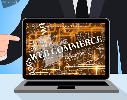 Image of Web Commerce Means Online Buy And Www