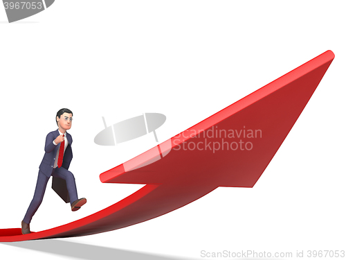 Image of Aims Direction Means Business Person And Ahead 3d Rendering