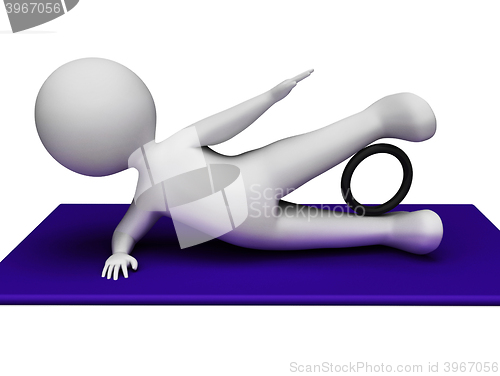 Image of Character Gym Indicates Get Fit And Exercises 3d Rendering