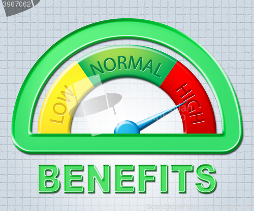 Image of High Benefits Represents Bonus Scale And Gauge