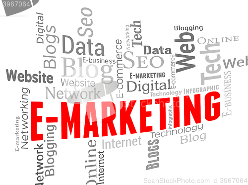 Image of Emarketing Wordcloud Means Website Internet And Websites