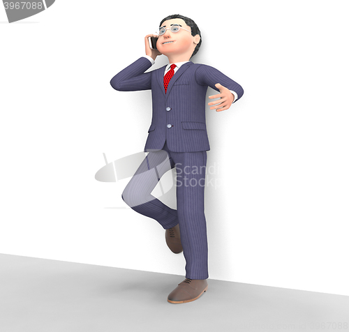 Image of Character Talking Means Phone Call And Calling 3d Rendering