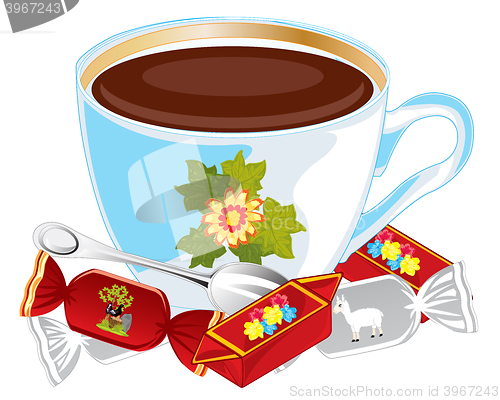 Image of Cup coffee and sweetmeats