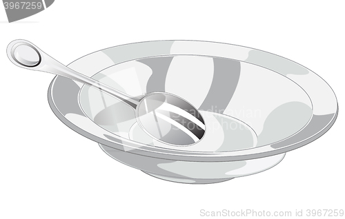 Image of Empty plate and spoon