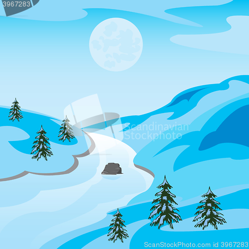 Image of Winter landscape with river