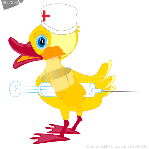 Image of Duckling doctor with syringe