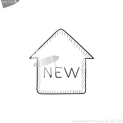 Image of New house sketch icon.