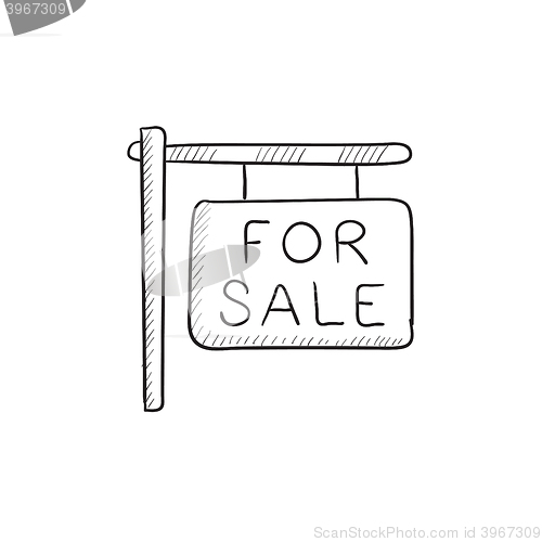 Image of For sale signboard sketch icon.