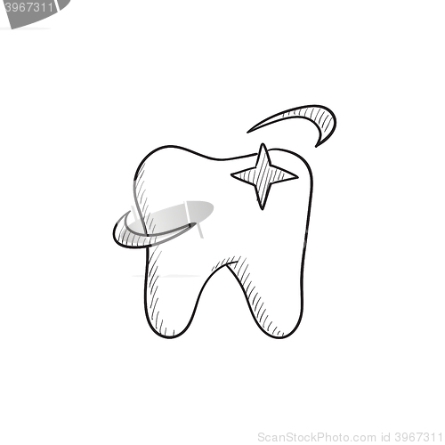 Image of Shining tooth sketch icon.