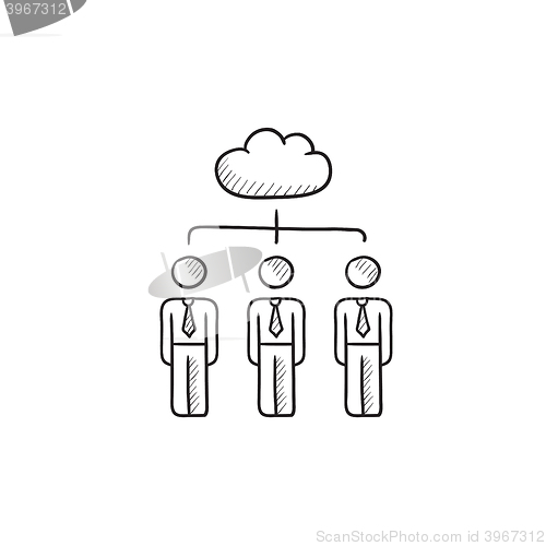 Image of Cloud computing sketch icon.