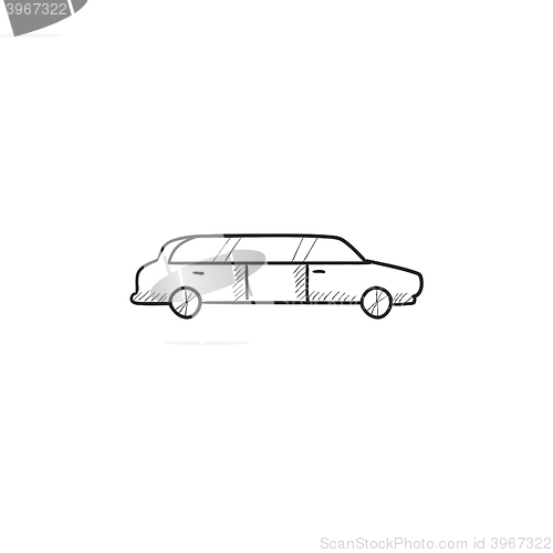 Image of Wedding limousine sketch icon.