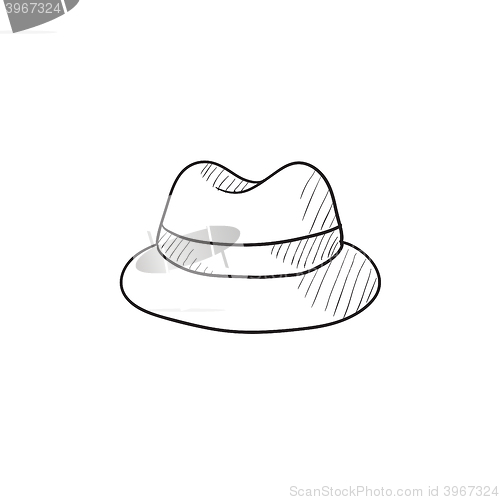 Image of Classic hat sketch icon.