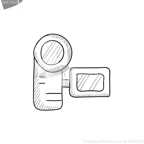 Image of Digital video camera sketch icon.