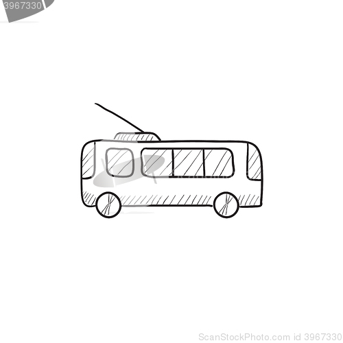 Image of Trolleybus sketch icon.